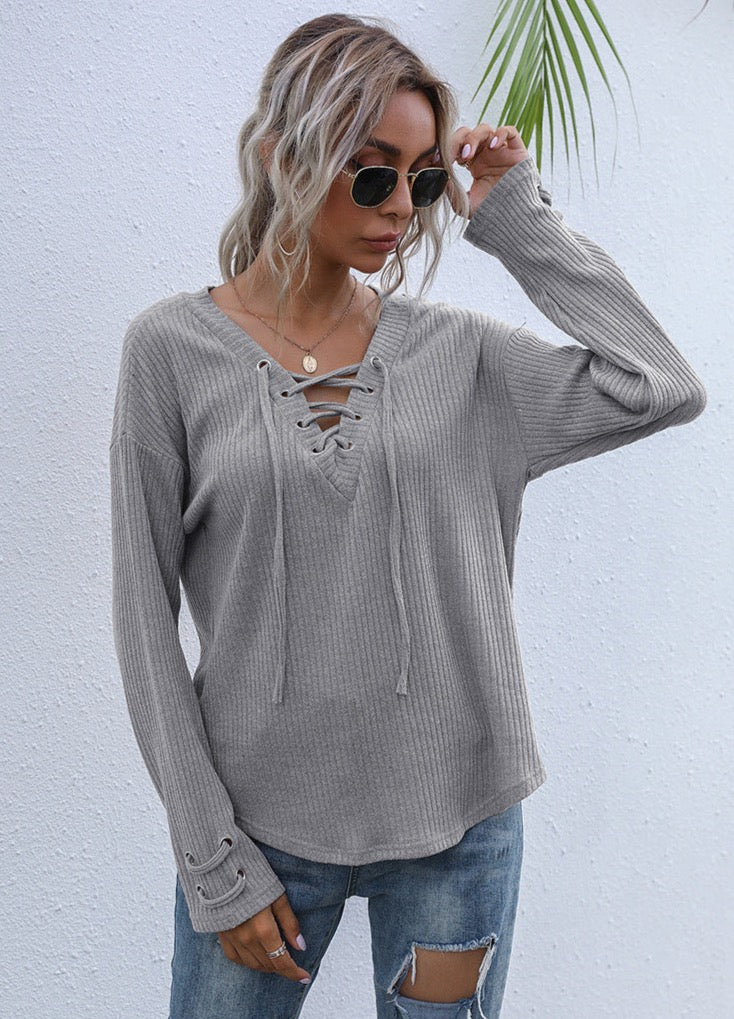 Long Sleeve Drawstring Jumper