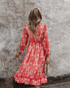 3/4 Sleeve Ruffle Floral Dress Sale