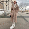 Oversized Belted Faux Fur Coat