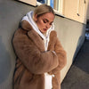 Oversized Belted Faux Fur Coat