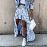 Bohemian Print Skirt White Sale