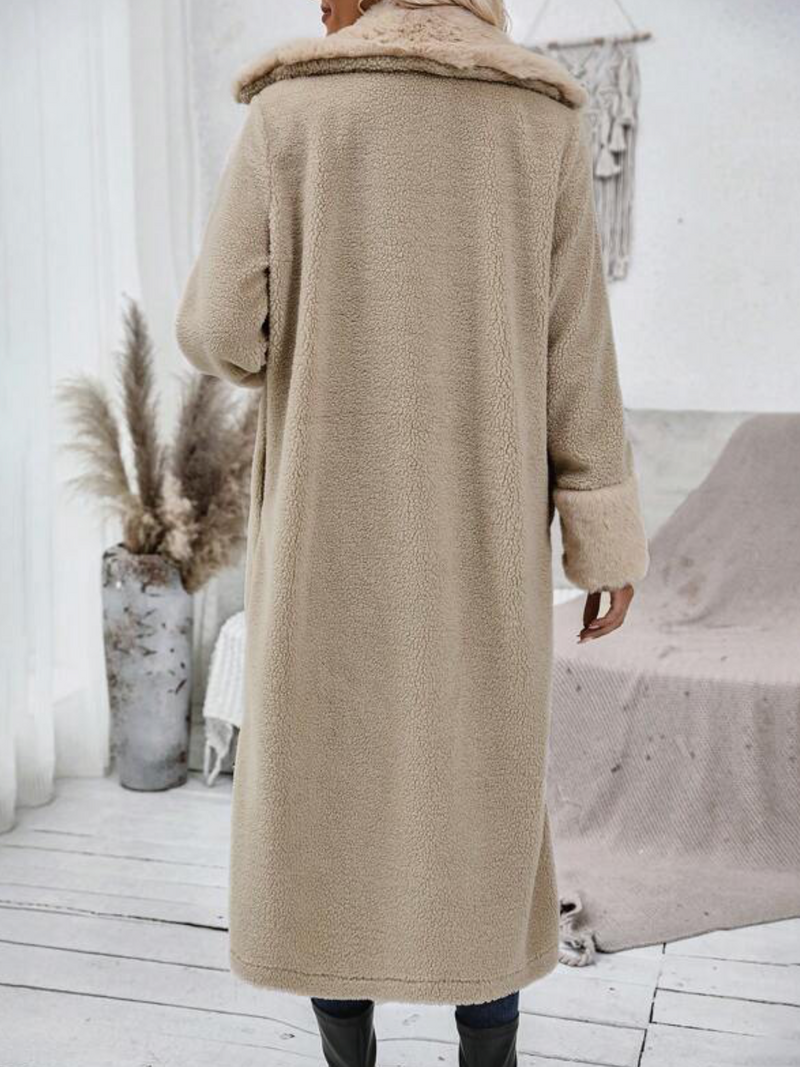 Long Double Breasted Teddy Coat