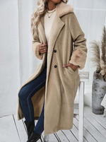 Long Double Breasted Teddy Coat