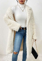 Long Fuzzy Teddy Coat