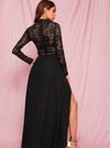 Split Sheer Lace Maxi Dress