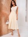 Sleeveless Patch Midi Dress