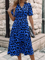 Leopard Print V-Neck Dress