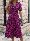 Leopard Print V-Neck Dress