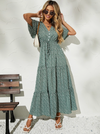 Ditsy Floral Button Front Knot Dress