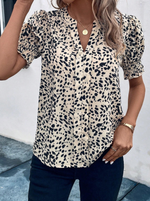 Print Puff Sleeve Blouse