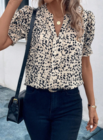 Print Puff Sleeve Blouse