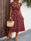 Floral Print Ruffle Hem Dress