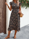 Floral Print Ruffle Hem Dress