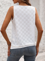 Hollow Out Embroidery Tank Top