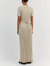 Ribbed Pleated Maxi Dress