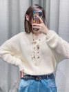 Keyhole Lace Knitted Jumper