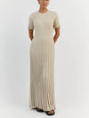 Ribbed Pleated Maxi Dress