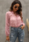 V Neck Embroidery Blouse