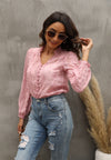 V Neck Embroidery Blouse