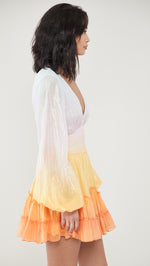 Colourful Gradient Ruffle Mini Dress