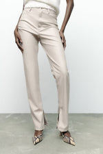 High Waist Faux Leather Trousers