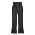 High Waist Faux Leather Trousers