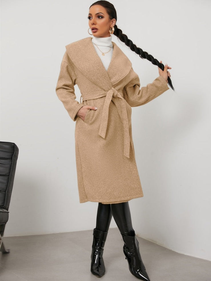 Belted Oversized Hooded Coat