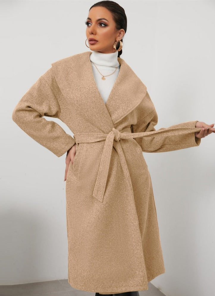 Belted Oversized Hooded Coat