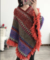 Zigzag fringe edge poncho