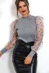 Sequin Puff Sleeve Shirt