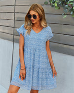 Short Ruffle Sleeve Dress