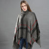 Checked fringe edge poncho