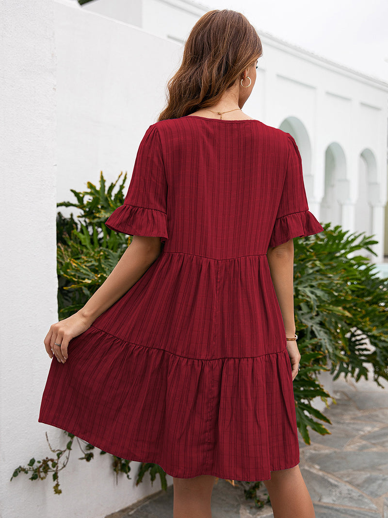 Tassel tiered mini dress