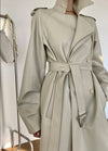 Faux Leather Trench Coat