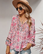 Bohemian Floral Print Blouse