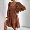 Long Sleeve Square Neck Dress