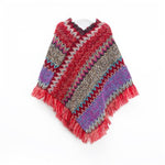 Zigzag fringe edge poncho