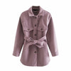 Short Button Down Belted Coat