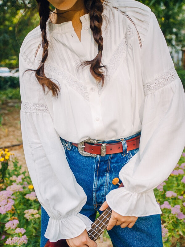 Vintage Lace Detail Blouse Sale