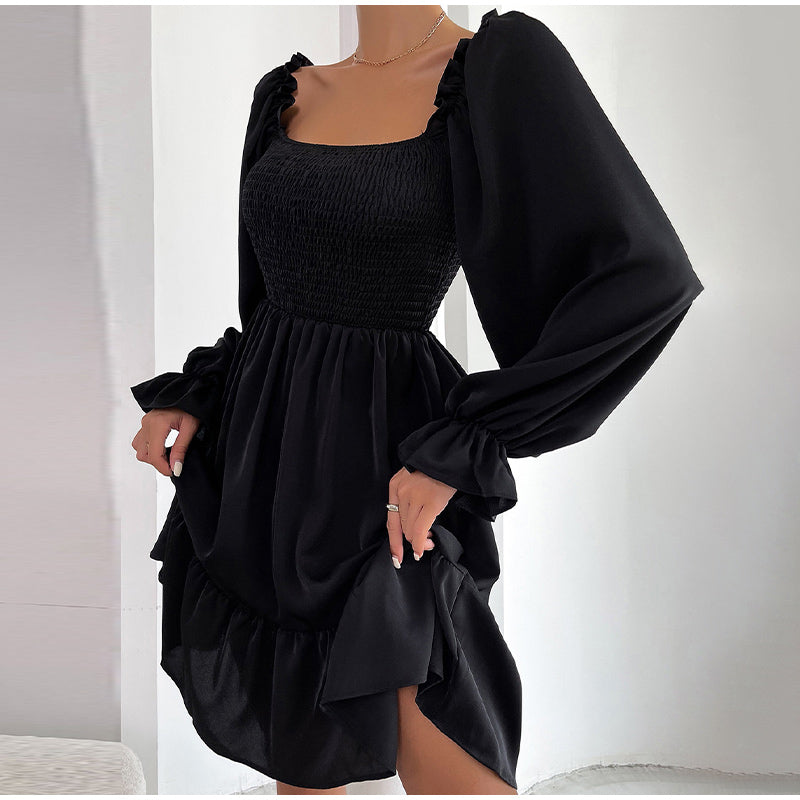 Long Sleeve Square Neck Dress