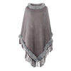 boatneck faux fur edge poncho