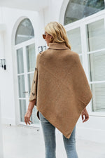 Side Button Roll Neck Poncho