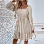 Long Sleeve Square Neck Dress