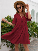 Tassel tiered mini dress