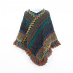 Zigzag fringe edge poncho