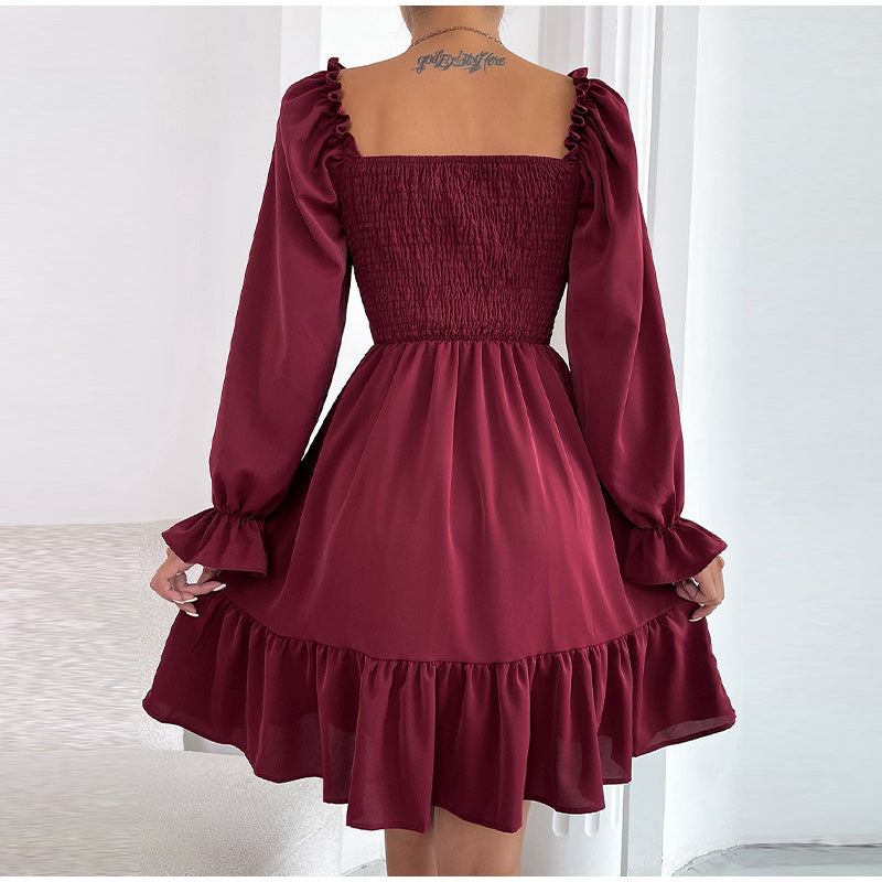 Long Sleeve Square Neck Dress