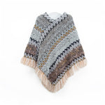 Zigzag fringe edge poncho