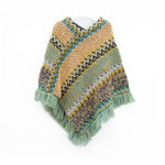 Zigzag fringe edge poncho