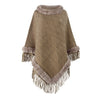 boatneck faux fur edge poncho