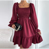 Long Sleeve Square Neck Dress